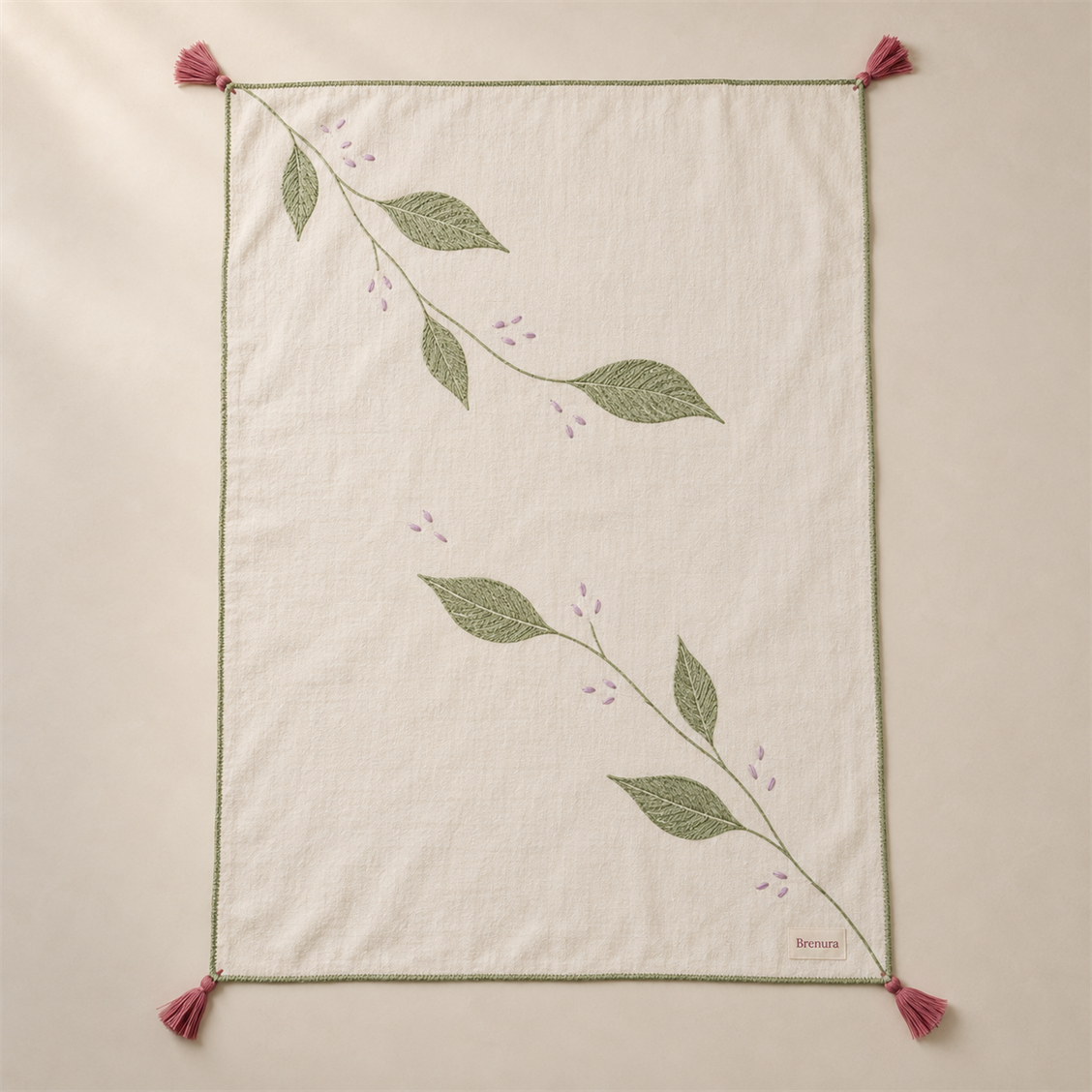 Brenura Leaf Study Throw folded product view