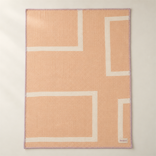 Brenura Peach Line Throw folded product view